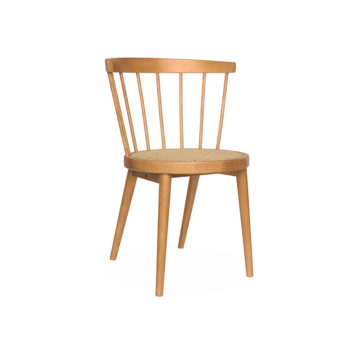 sweeek - Houten en rotan stoelen (set van 4)