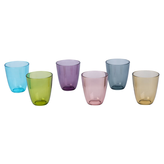 6x Stuks gekleurde waterglazen|drinkglazen Cosy Moments 310 ml