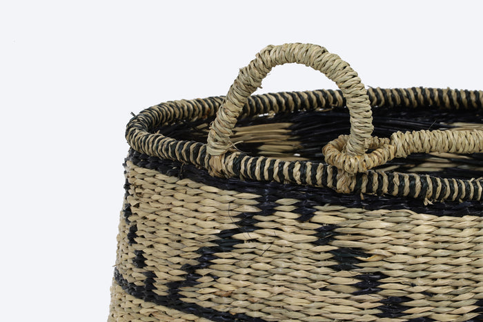 Light&living Mand S|2 Ø37x35+Ø46x40 cm YAGUR zeegras naturel-zwart