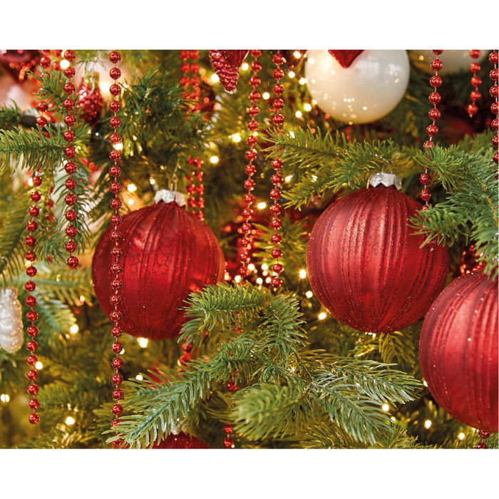 Decoris Kerstslinger - rood - kralen - 500 cm