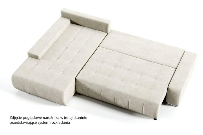 NADUVI Collection Hoekbank Olivia links velvet met slaapfunctie