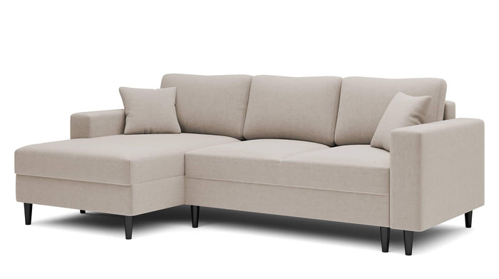 NADUVI Collection Hoekbank Malena velvet links met slaapfunctie