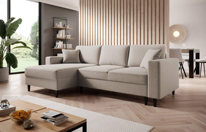 NADUVI Collection Hoekbank Malena velvet links met slaapfunctie