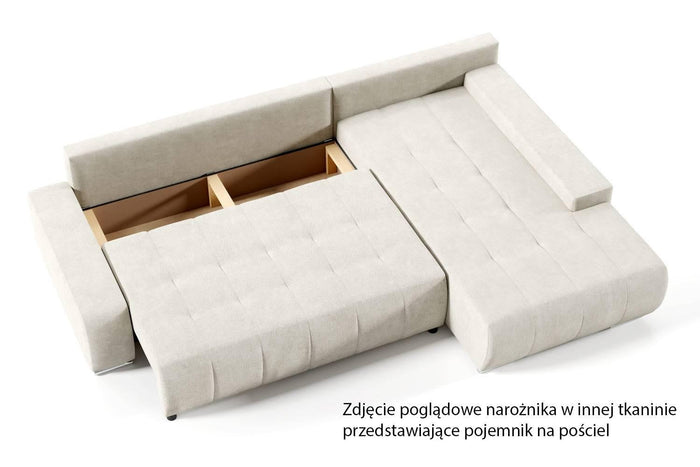 NADUVI Collection Hoekbank Olivia rechts velvet met slaapfunctie