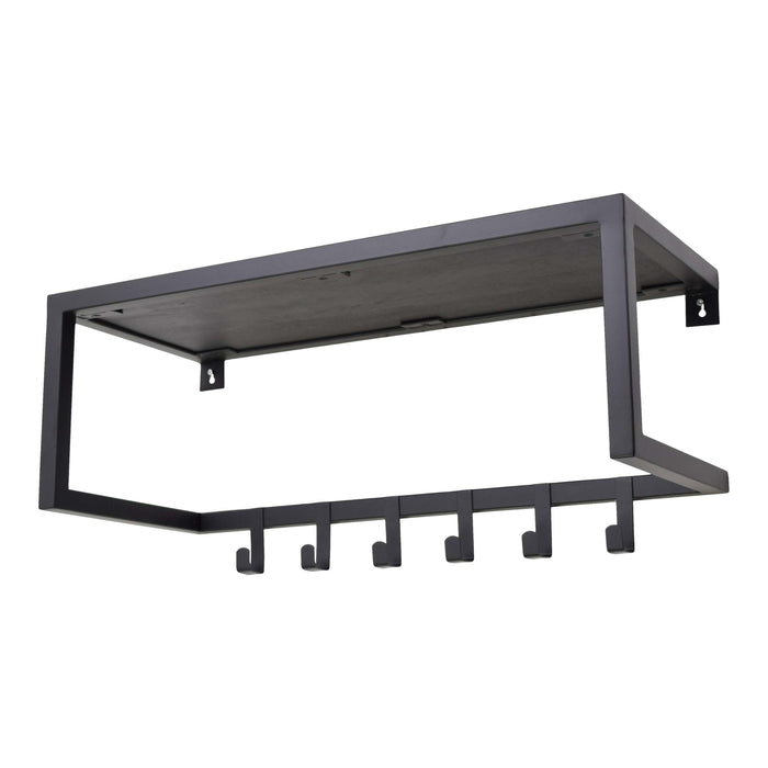 LOFT42 Woody Kapstok Zwart - Hoedenplank - Zwart Mangohout - Metaal