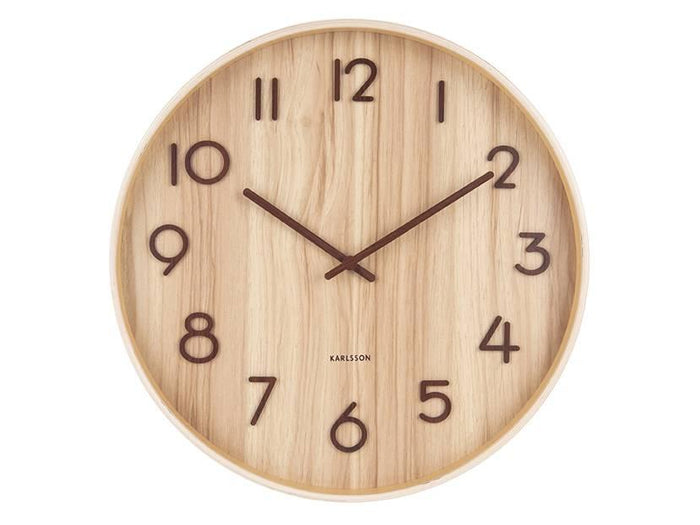 Karlsson - Wandklok Pure - Licht lindehout - Large - Ø60cm