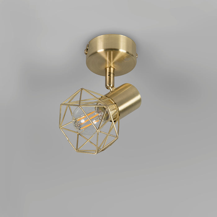 QAZQA Art deco spot messing draai- en kantelbaar - Mosh