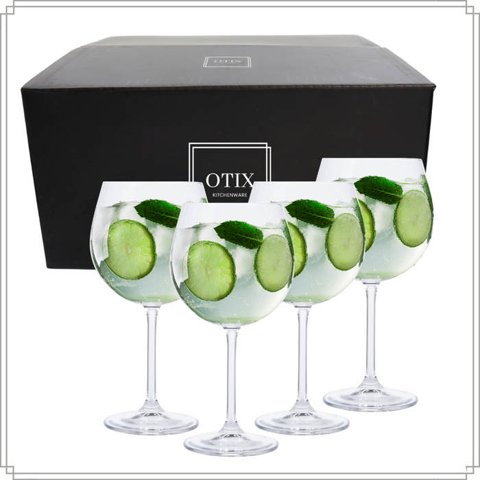 OTIX Gin Tonic Glazen Set 4 Stuks 620 ml Kristallen Glazen Cocktail...