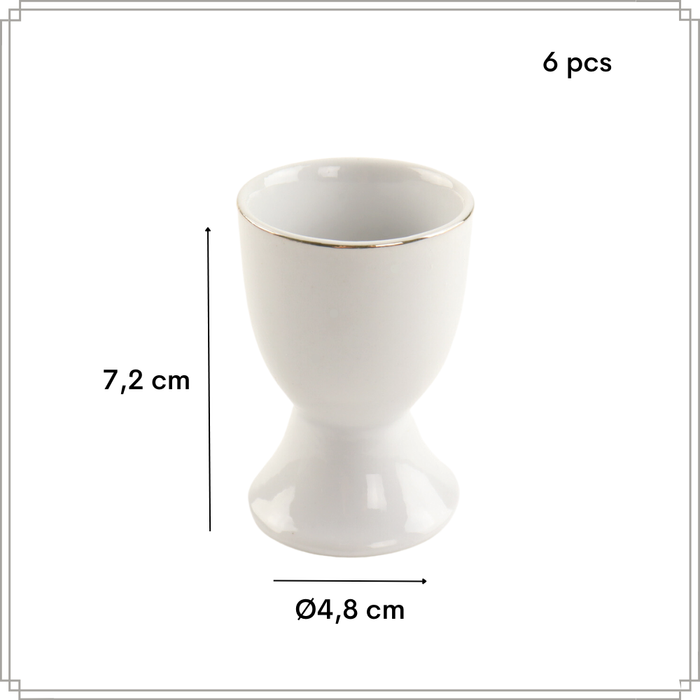 OTIX Eierdopjes Set van 6 Wit met Gouden rand CROCUS