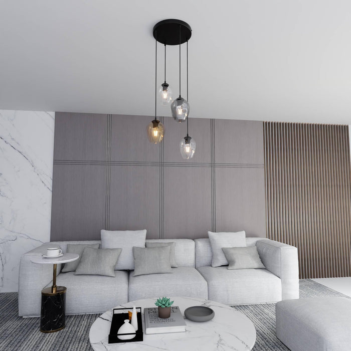 Loft46 4-lichts hanglamp Noah rond