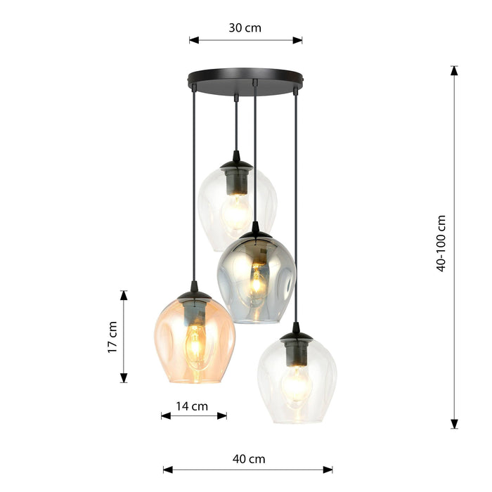 Loft46 4-lichts hanglamp Noah rond