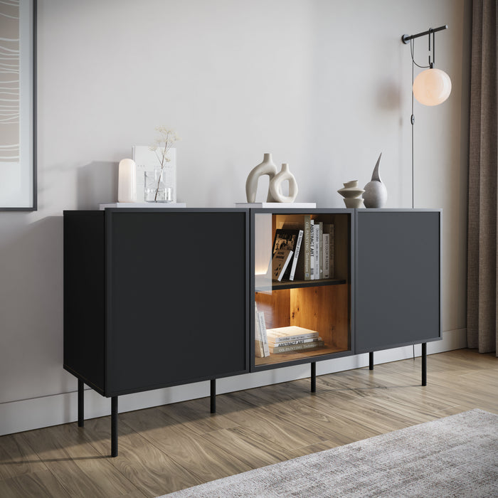 Meubella Dressoir Zone - Zwart - 150 cm