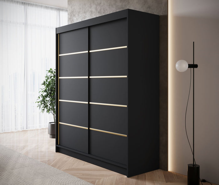 Meubella Kledingkast Eagle - Zwart - 180 cm