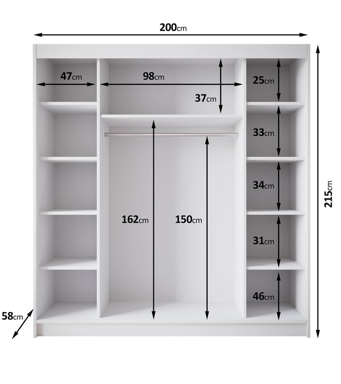 Meubella Kledingkast Eagle - Beige - 200 cm