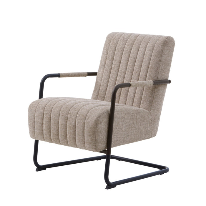 Giga Living - Fauteuil Stof|Metaal Zandkleur - Incl. Armleuning - Trout