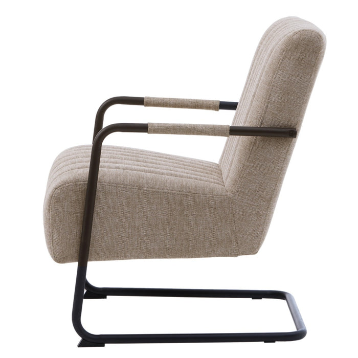 Giga Living - Fauteuil Stof|Metaal Zandkleur - Incl. Armleuning - Trout