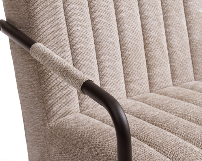 Giga Living - Fauteuil Stof|Metaal Zandkleur - Incl. Armleuning - Trout