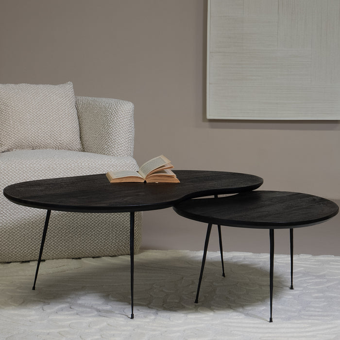 Giga Meubel - Salontafel Organisch Zwart - Set Van 2 - Fenne