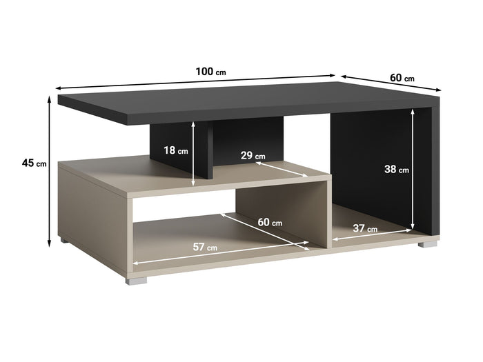 Meubella Salontafel Sekai - Antraciet - 100 cm