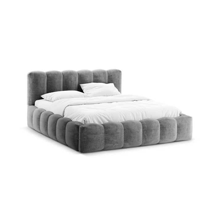 Micadoni Lupine Bedframe met Opbergruimte 200 x 200 cm - Chenille - Lichtgroen
