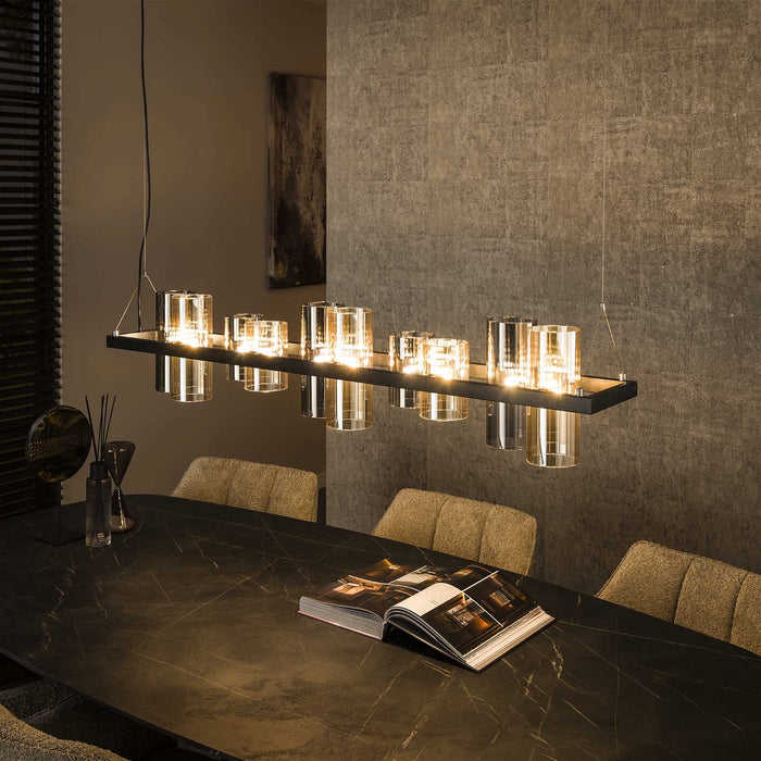 Giga Meubel - Hanglamp Gemixt Glas - 10-Lichts - 130x20x150cm