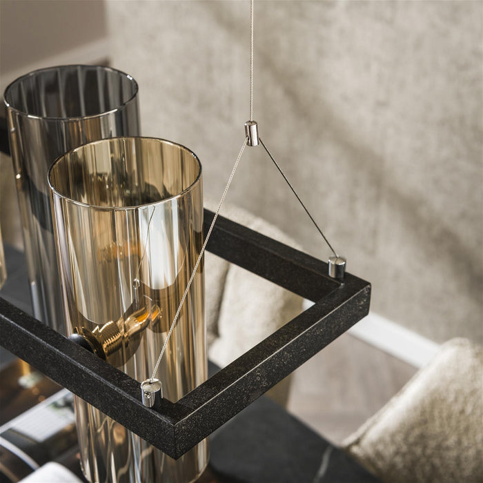 Giga Meubel - Hanglamp Gemixt Glas - 10-Lichts - 130x20x150cm