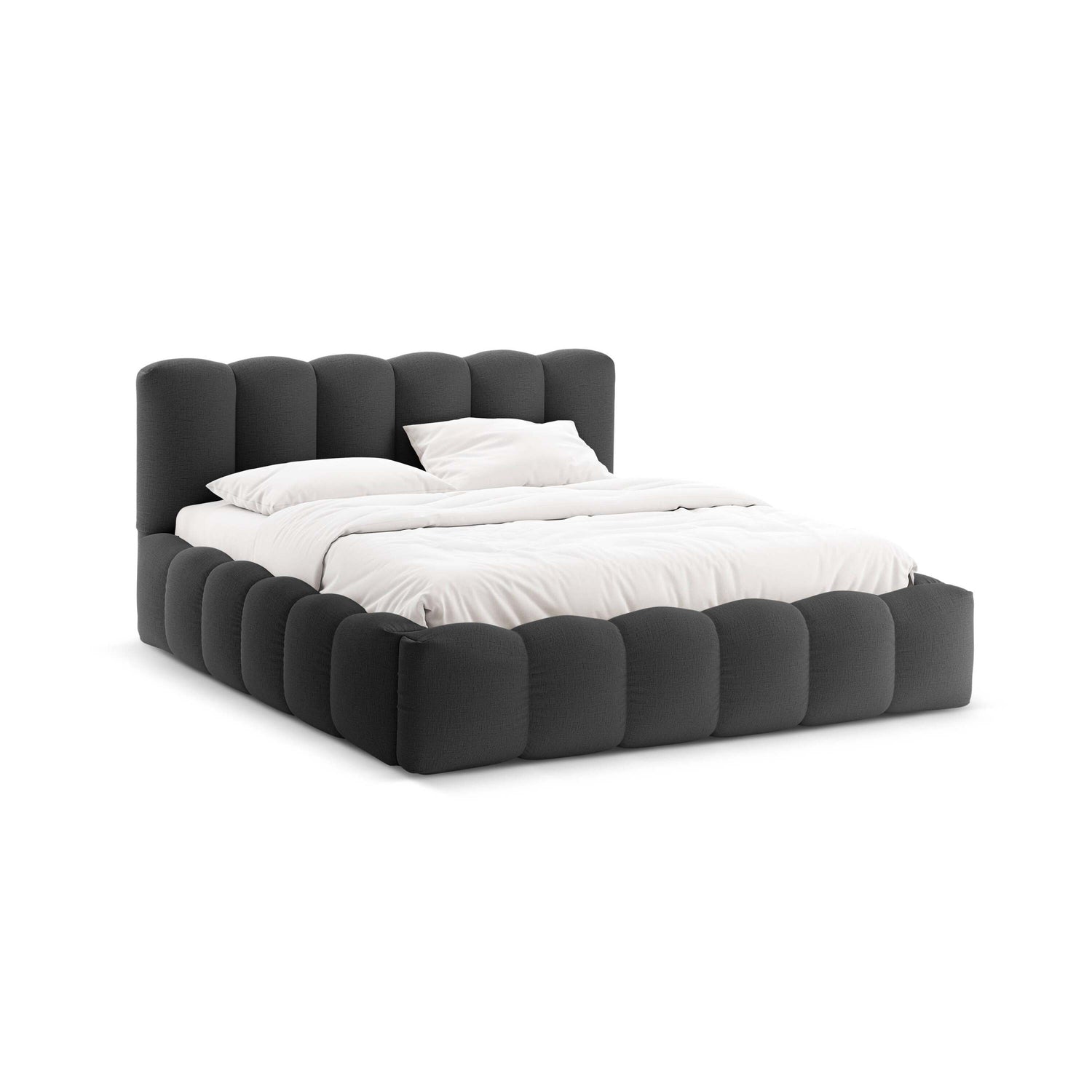 Micadoni Lupine Bedframe met Opbergruimte 160 x 200 cm - Antraciet