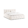 Micadoni Lupine Bedframe met Opbergruimte 180 x 200 cm - Chenille - Lichtbeige