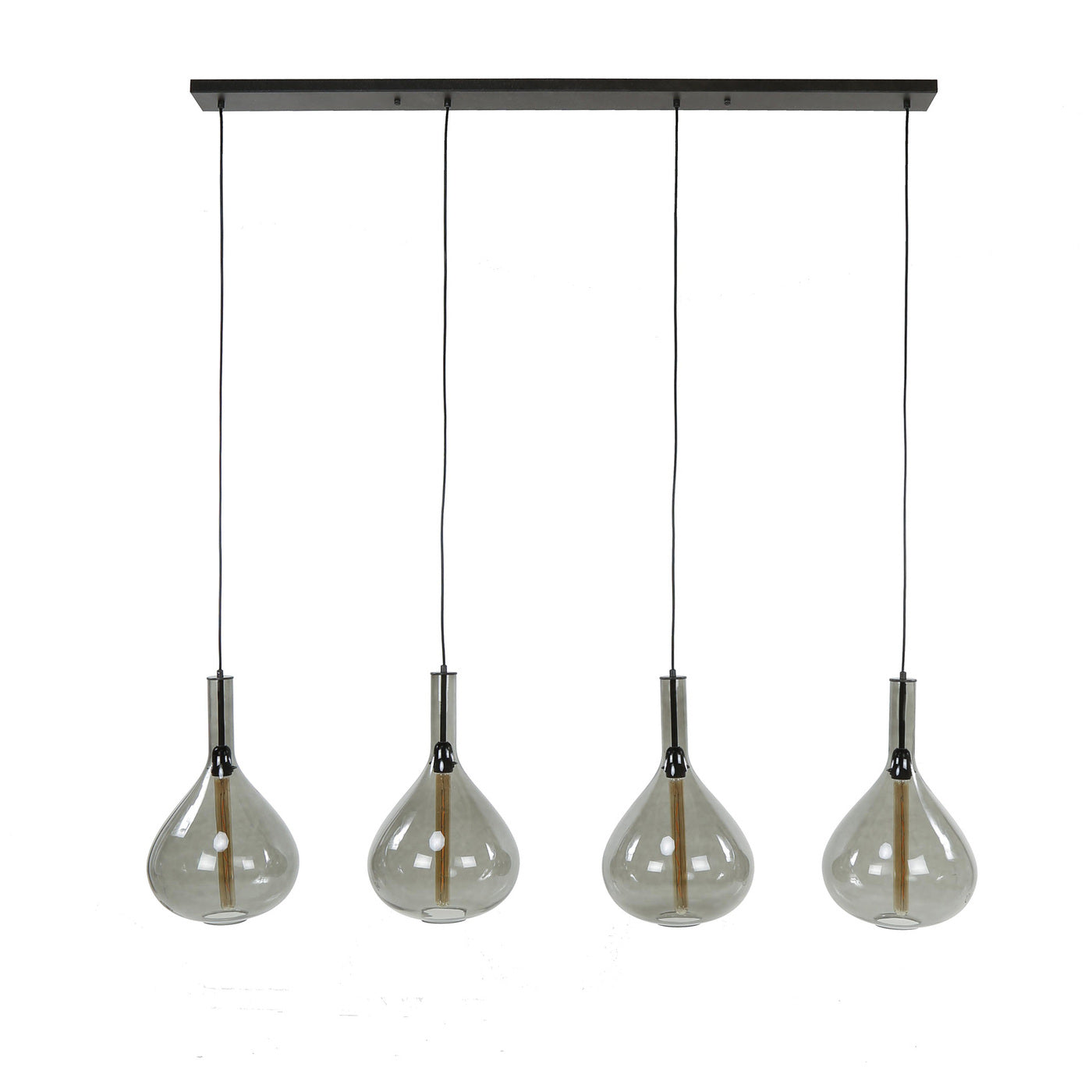 Giga Meubel - Hanglamp 4L Drop Smoke Glas Artic Zwart