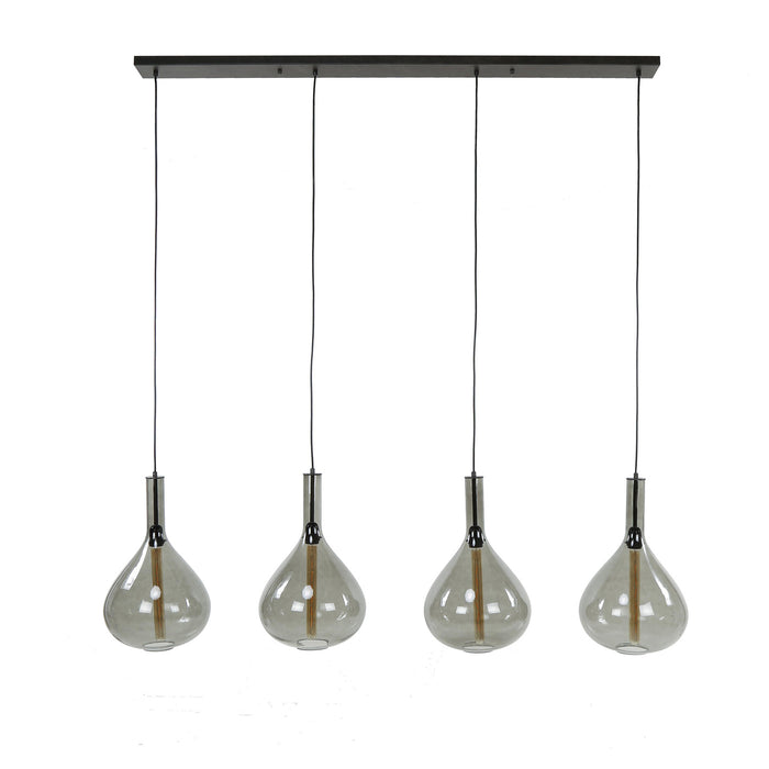 Giga Meubel - Hanglamp 4L Drop Smoke Glas Artic Zwart