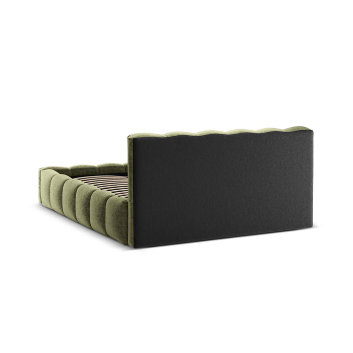 Micadoni Lupine Bedframe met Opbergruimte 140 x 200 cm - Chenille - Lichtgroen
