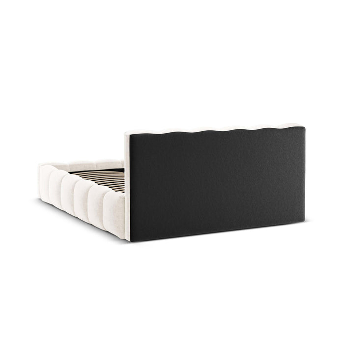 Micadoni Lupine Bedframe met Opbergruimte 160 x 200 cm - Chenille - Lichtbeige