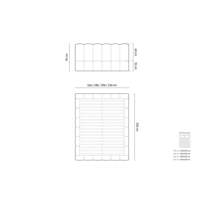 Micadoni Lupine Bedframe met Opbergruimte 200 x 200 cm - Chenille -  Lichtbeige