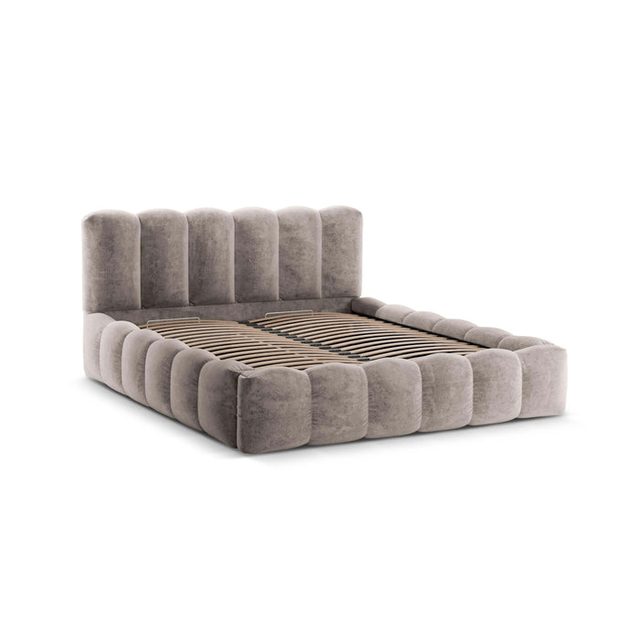 Micadoni Lupine Bedframe met Opbergruimte 180 x 200 cm - Chenille - Cappuccino