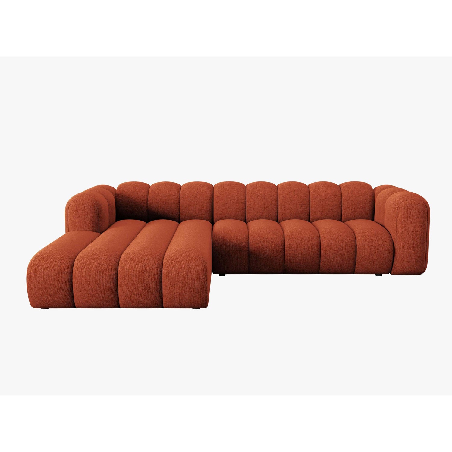Micadoni Lupine 4-zits Hoekbank met Chaise Longue Links - Chenille - Terra