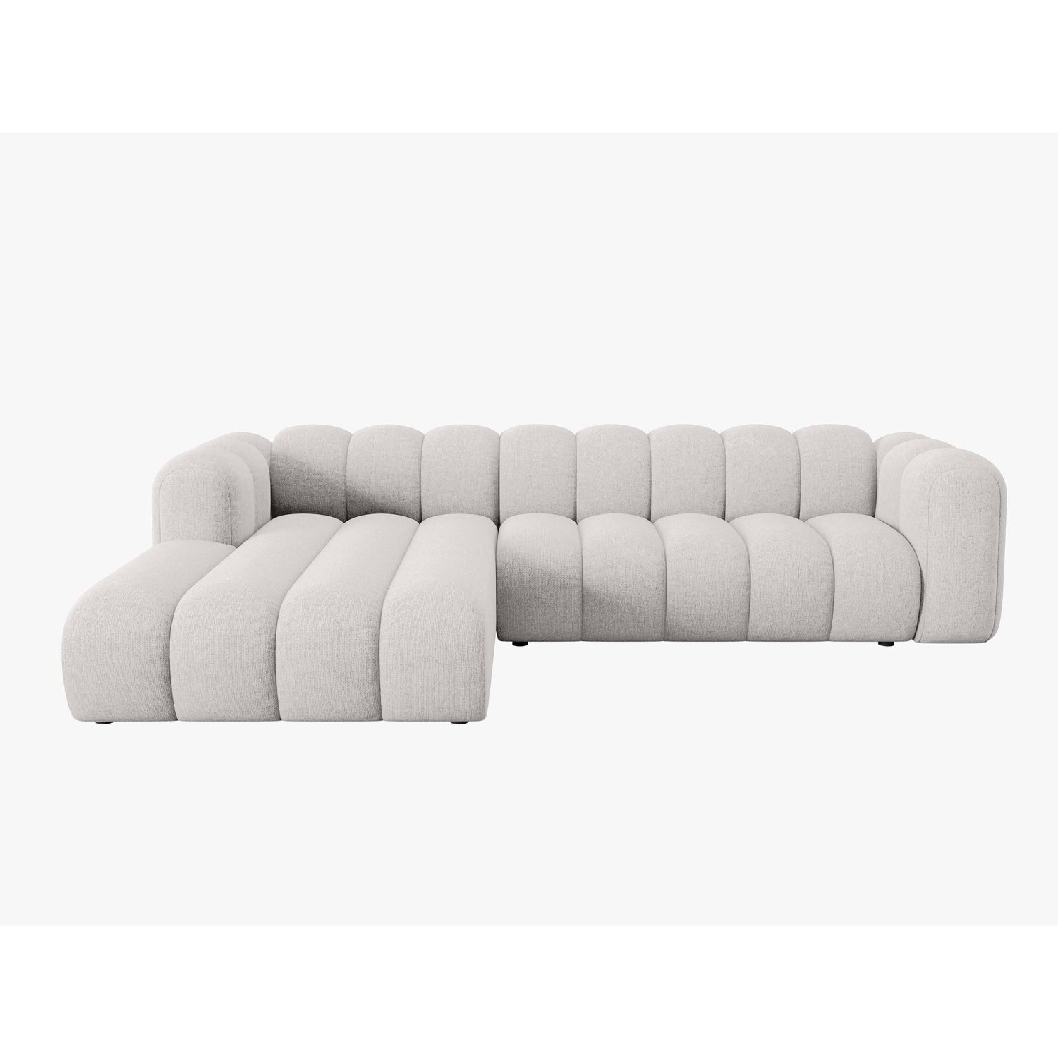 Micadoni Lupine 4-zits Hoekbank met Chaise Longue Links - Chenille - Lichtgrijs