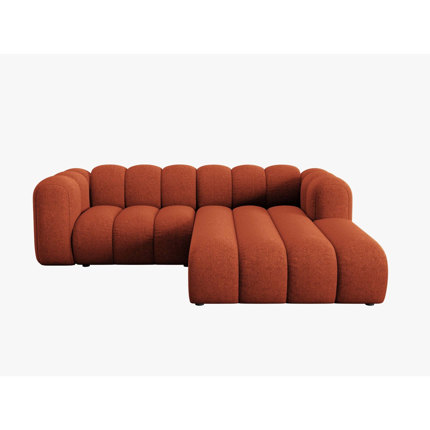 Micadoni Lupine 3-zits Hoekbank met Chaise Longue Rechts - Chenille - Terra