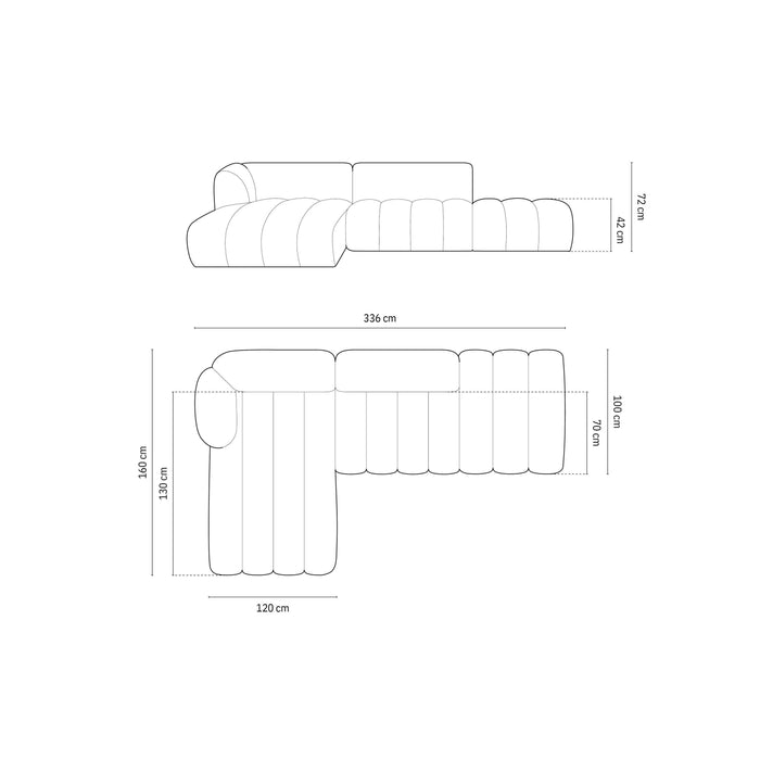 Micadoni 5-zits hoekbank Harry links open velvet