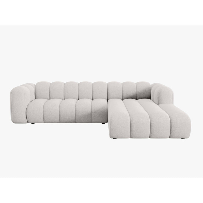 Micadoni Lupine 4-zits Hoekbank met Chaise Longue Rechts - Chenille - Lichtgrijs
