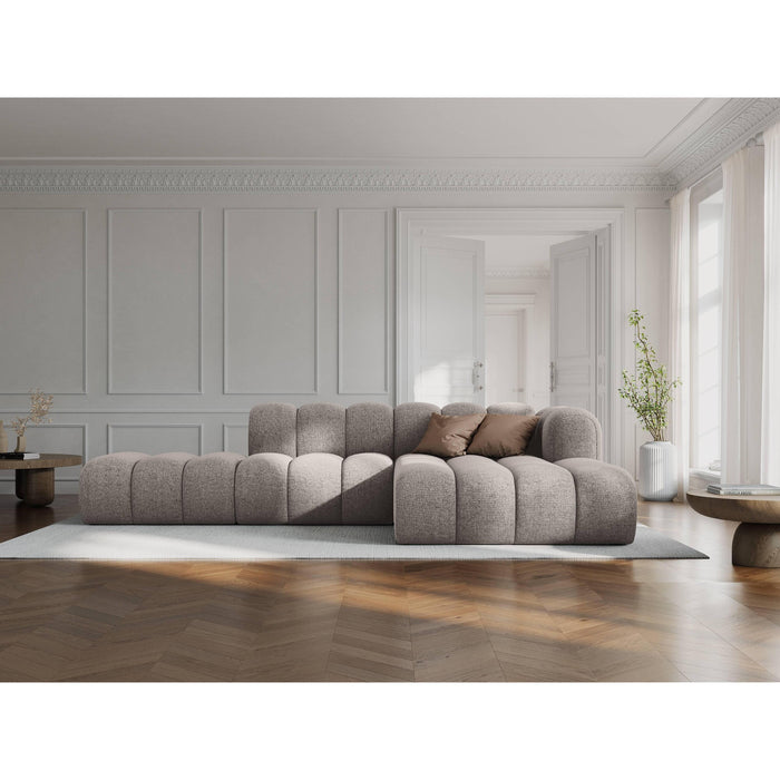 Micadoni Lupine 5-zits Hoekbank met Chaise Longue Open Rechts - Chenille - Beige