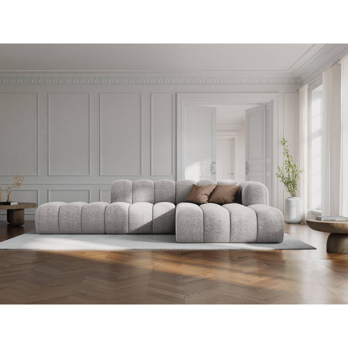 Micadoni Lupine 5-zits Hoekbank met Chaise Longue Open Rechts - Chenille - Lichtgrijs