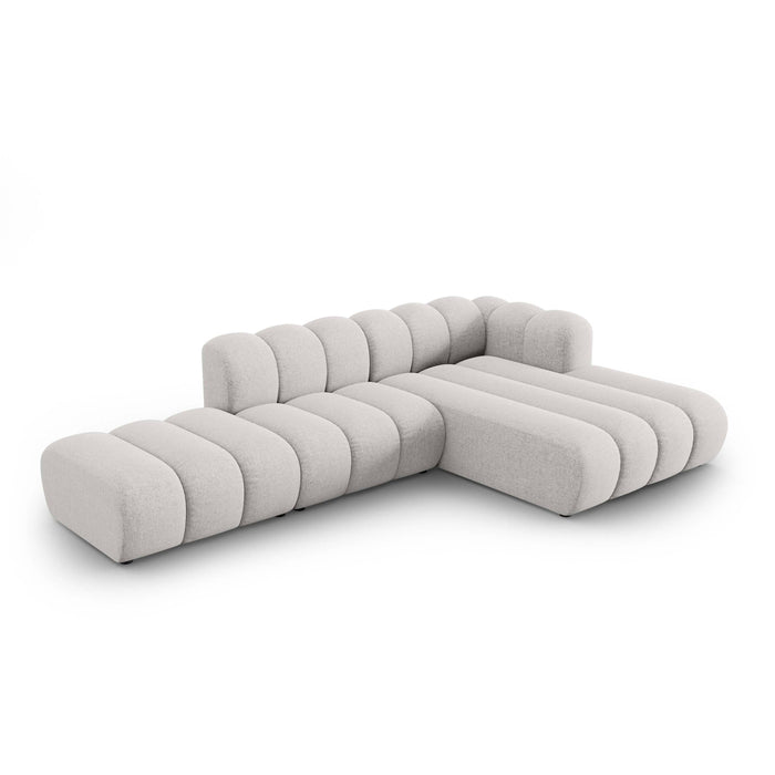 Micadoni Lupine 5-zits Hoekbank met Chaise Longue Open Rechts - Chenille - Lichtgrijs