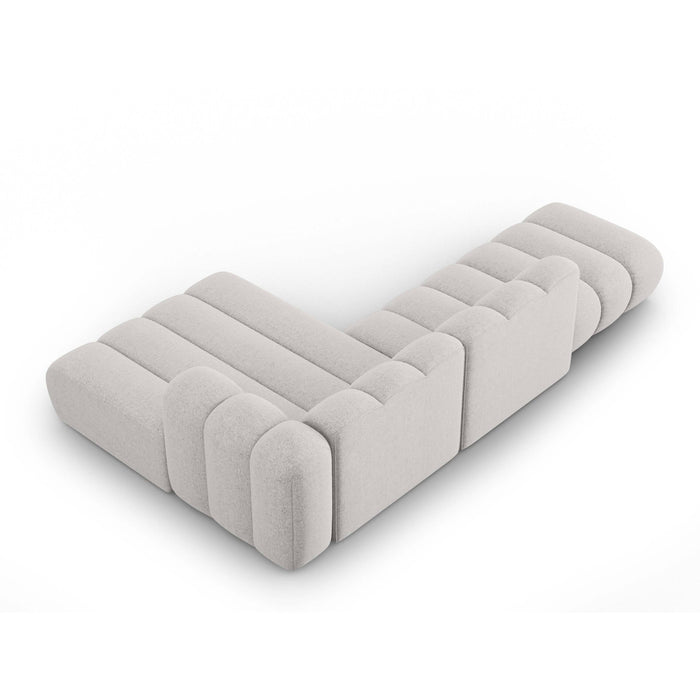 Micadoni Lupine 5-zits Hoekbank met Chaise Longue Open Rechts - Chenille - Lichtgrijs