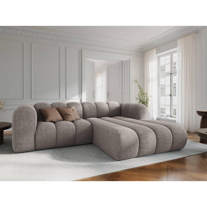 Micadoni Lupine 3-zits Hoekbank met Chaise Longue Rechts - Chenille - Beige