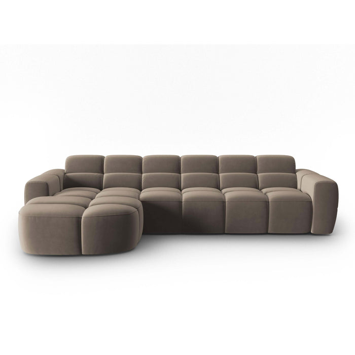 Micadoni Lisa Hoekbank met Chaise Longue Links - Velvet - Lichtbruin