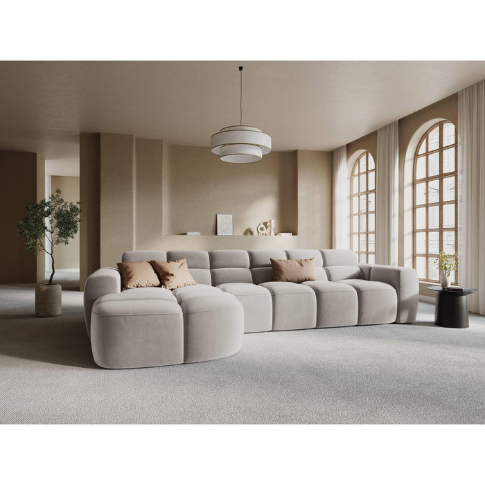 Micadoni Lisa Hoekbank met Chaise Longue Links - Velvet - Lichtbeige