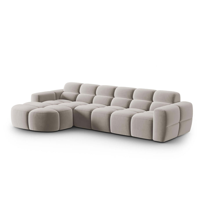 Micadoni Lisa Hoekbank met Chaise Longue Links - Velvet - Lichtbeige