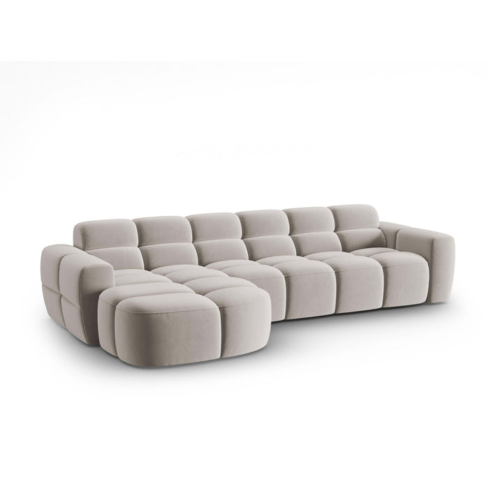 Micadoni Lisa Hoekbank met Chaise Longue Links - Velvet - Lichtbeige