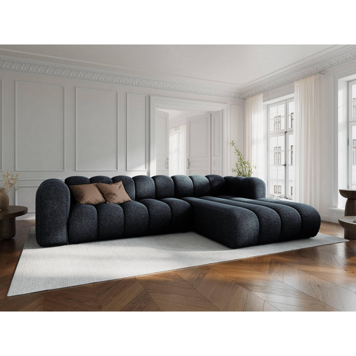 Micadoni Lupine 4-zits Hoekbank met Chaise Longue Rechts - Chenille - Koningsblauw
