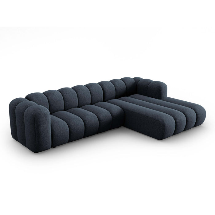 Micadoni Lupine 4-zits Hoekbank met Chaise Longue Rechts - Chenille - Koningsblauw